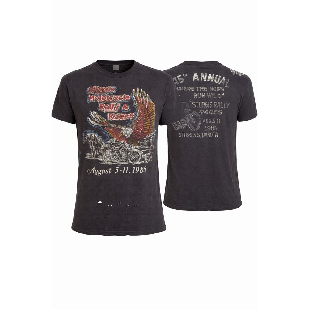Vintage 1985 Sturgis Motorcycle Rally Races T Shirt 45th Annual Distressed
